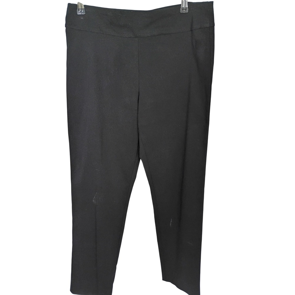 Krazy Larry Womens Black Pull On Ankle Pants Slim Leg Trousers Size 8 Made USA